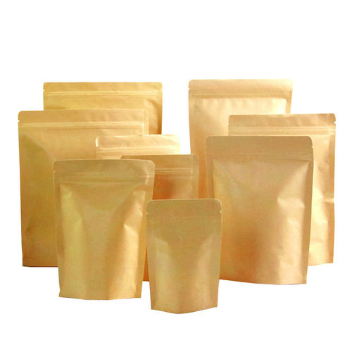 Food packaging bag 9*14 ziplock bag sealed vacuum bag kraft paper bag snack nut bag Mingke Plastic Factory