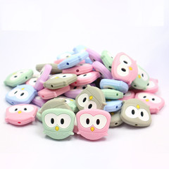 New Owl Teething Bead Manufacturer Direct Sales DIY Anti-loose Teething Necklace Silicone Beads