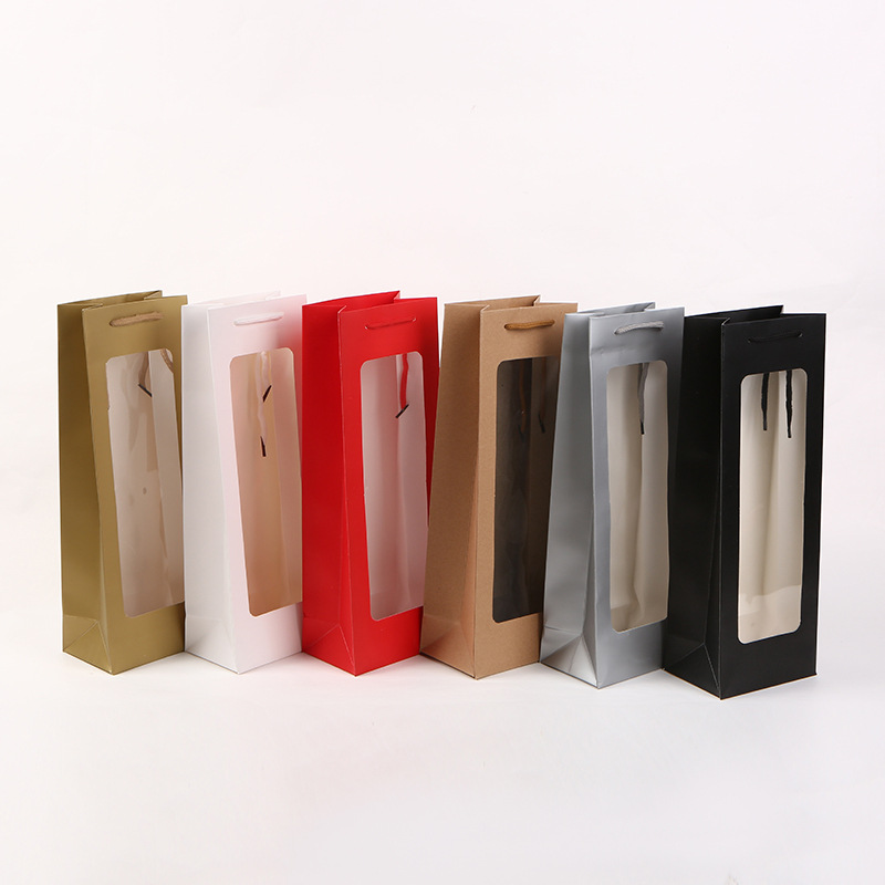 50g Weight Fashion Solid Color Kraft Paper Festival Gift Bags