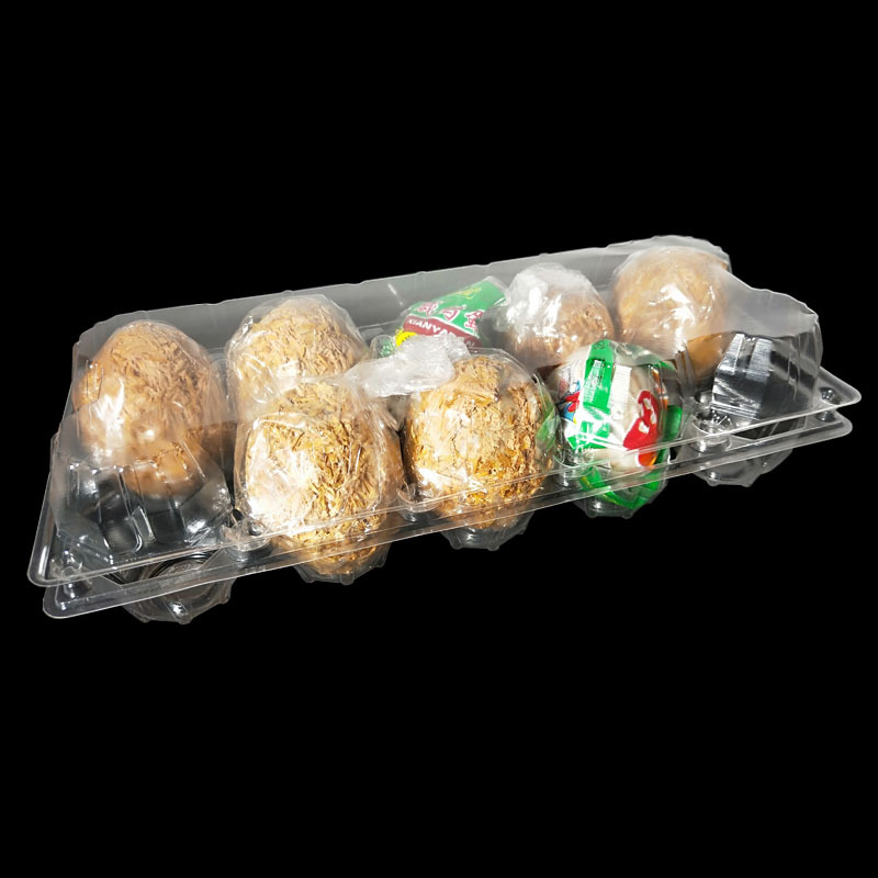 现货批发10枚特大号皮蛋包装盒加厚透明咸蛋塑料吸塑托食品