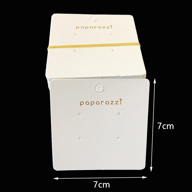 7*7cm韩版耳钉diy包装卡纸耳环白色加厚耳饰吊牌挂卡纸烫金P卡片