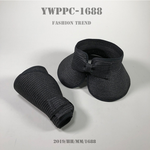 New style women's summer sun hat, personalized foldable straw hat, empty top Velcro straw hat, sun hat, sun hat