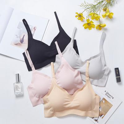 安心二代 莫代尔文胸无钢圈聚拢吊带文胸透气无痕一片式厂家直销|ru