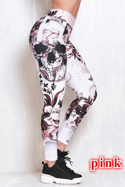 Women's Daily Casual Retro Butterfly Skull Ankle-length Leggings display picture 4