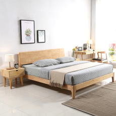 Nordic Solid Wood Bed Modern Minimalist Japanese Style Solid