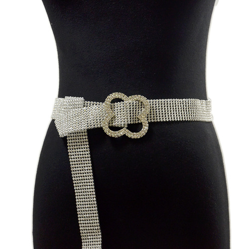 Ladies fashion casual rhinestone bing strap for dress jeans inlaid PVC belt Ladies luxury rhinestone Belt