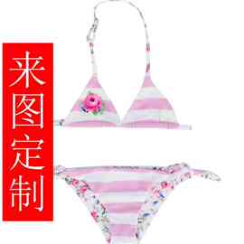 儿童女童英国德美国潮牌锦纶氨纶夏季大促618游泳衣来图定制工厂