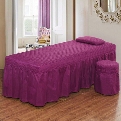 美容床罩单件夹棉床套美容院推拿按摩床罩可定做带胸洞床罩定LOGO