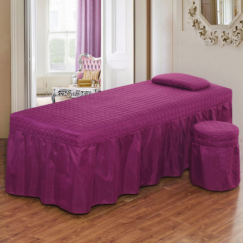 美容床罩单件夹棉床套美容院推拿按摩床罩可定做带胸洞床罩定LOGO