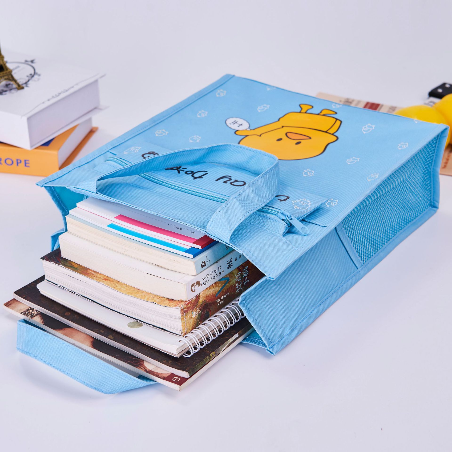 Bolsa de lectura para niños, bolsa de archivos portátiles de Oxford, bolsa de estudio de dibujos animados para estudiantes de escuela primaria