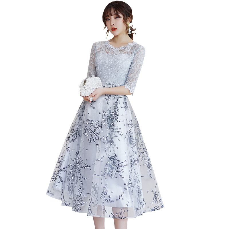 Vestido de noche para las mujeres 2024 nuevo verano Amazon banquete elegante temperamento largo señora anfitrión cena vestido