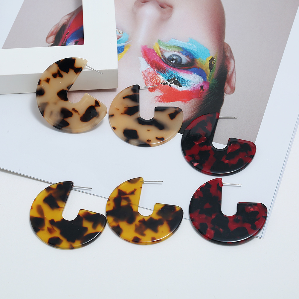 fashion leopard print acrylic geometric earringspicture8