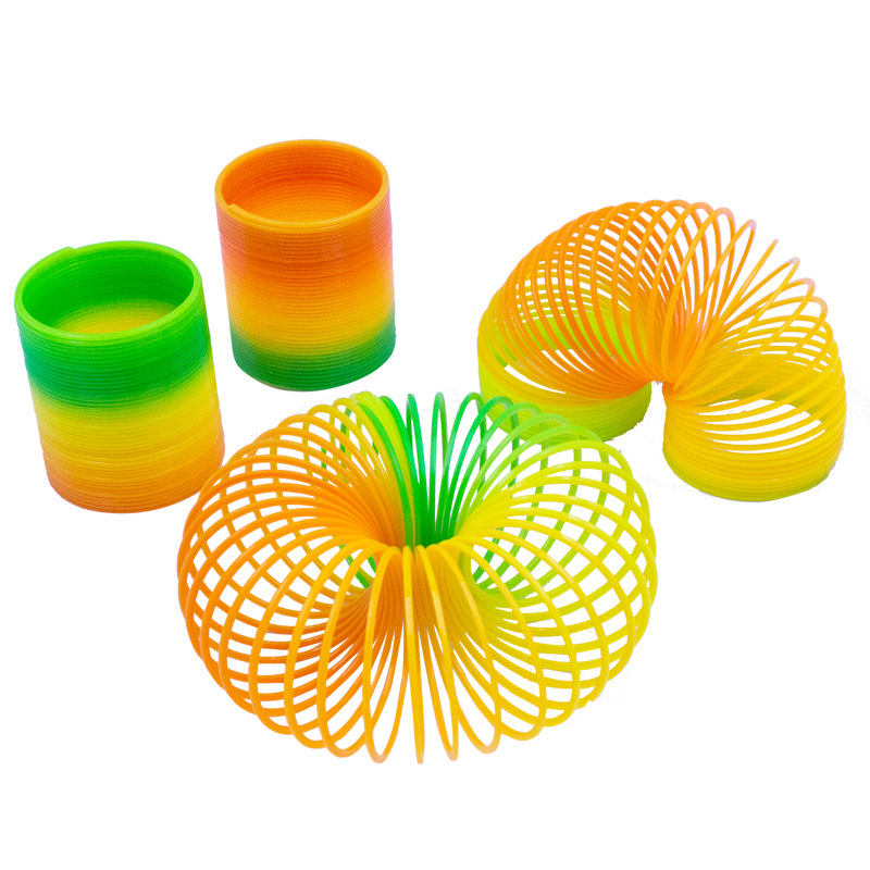 Slinky, colorful small magic hula hoop, plastic flashlight