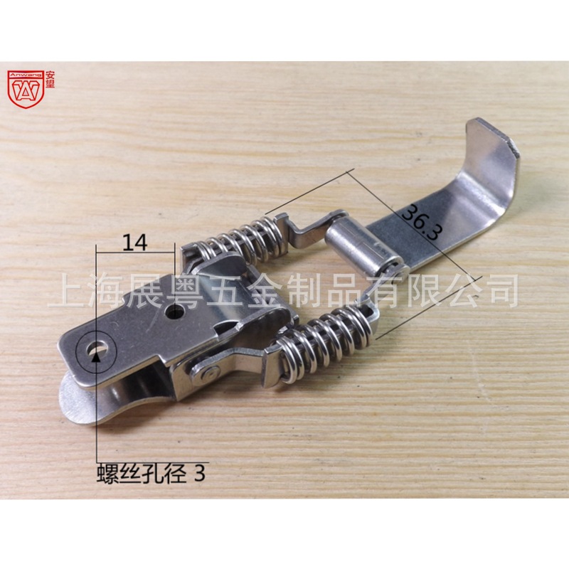 AW0412 Anwang acero inoxidable doble resorte hebilla caja de hebilla hebilla de resorte hebilla caja de hebilla de equipos industriales hebilla