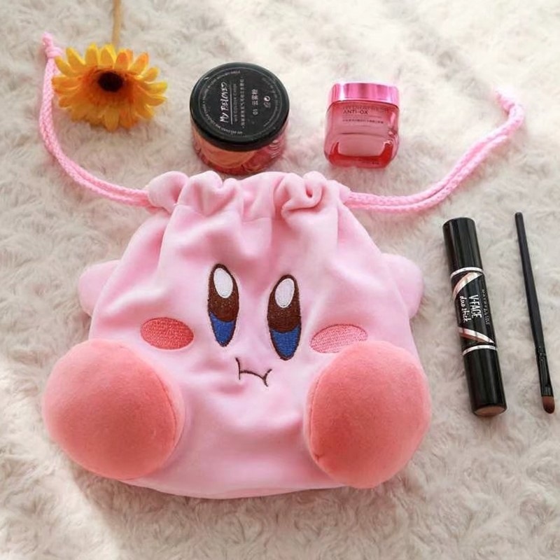 Japonés estrella caqui bolso de lazo rosa de dibujos animados de gran capacidad bolso de la joyería bolsa de cosméticos lindo cordón bolsa de almacenamiento