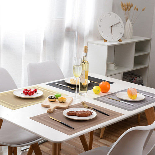 European-style rectangular western table mat heat-resistant anti-scald mat student PVC table mat desk mat plate mat waterproof anti-slip bowl mat