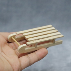 1:12娃娃屋dolhouse聖誕場景模型配件可diy上色實木素坯 雪橇