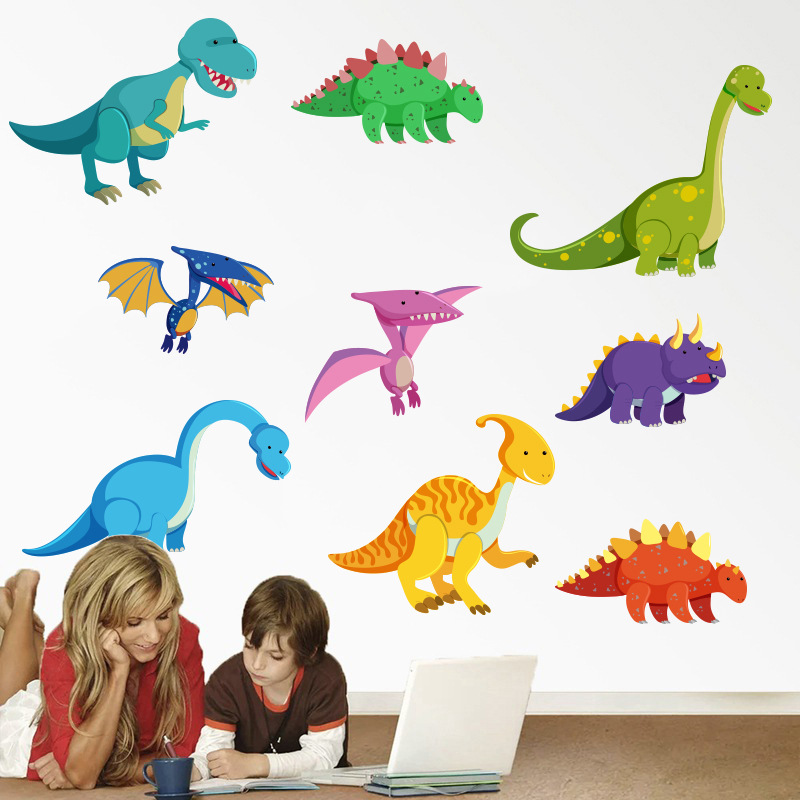 Foreign trade new pattern Wall stickers wholesale lovely Cartoon Dinosaur Stickers a living room bedroom metope Wall stickers XP8013