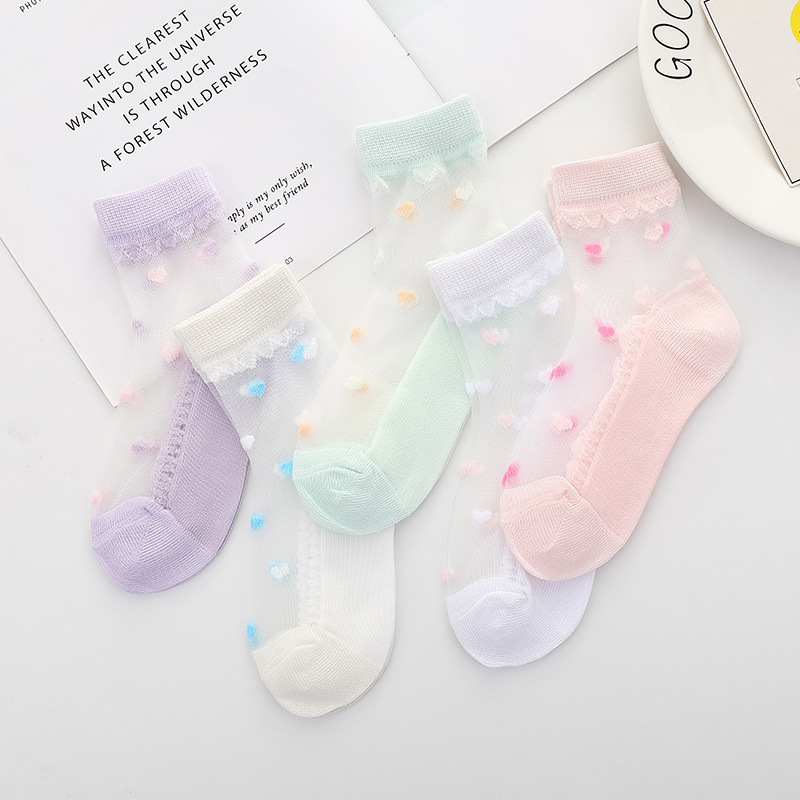 baby crystal Silk stockings children Ultra-thin models pure cotton summer Stockings Men girl Big boy ventilation princess Socks