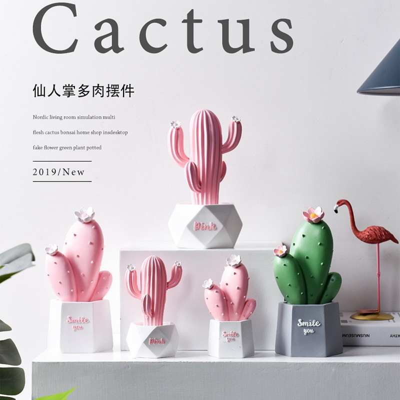 ins Nordic resin cactus decoration home...