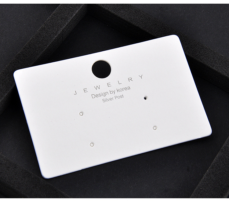 100g Weight Solid Color Pattern White Color Earring Card Paper New Jewelry Packaging Pvc Card Wholesale 2