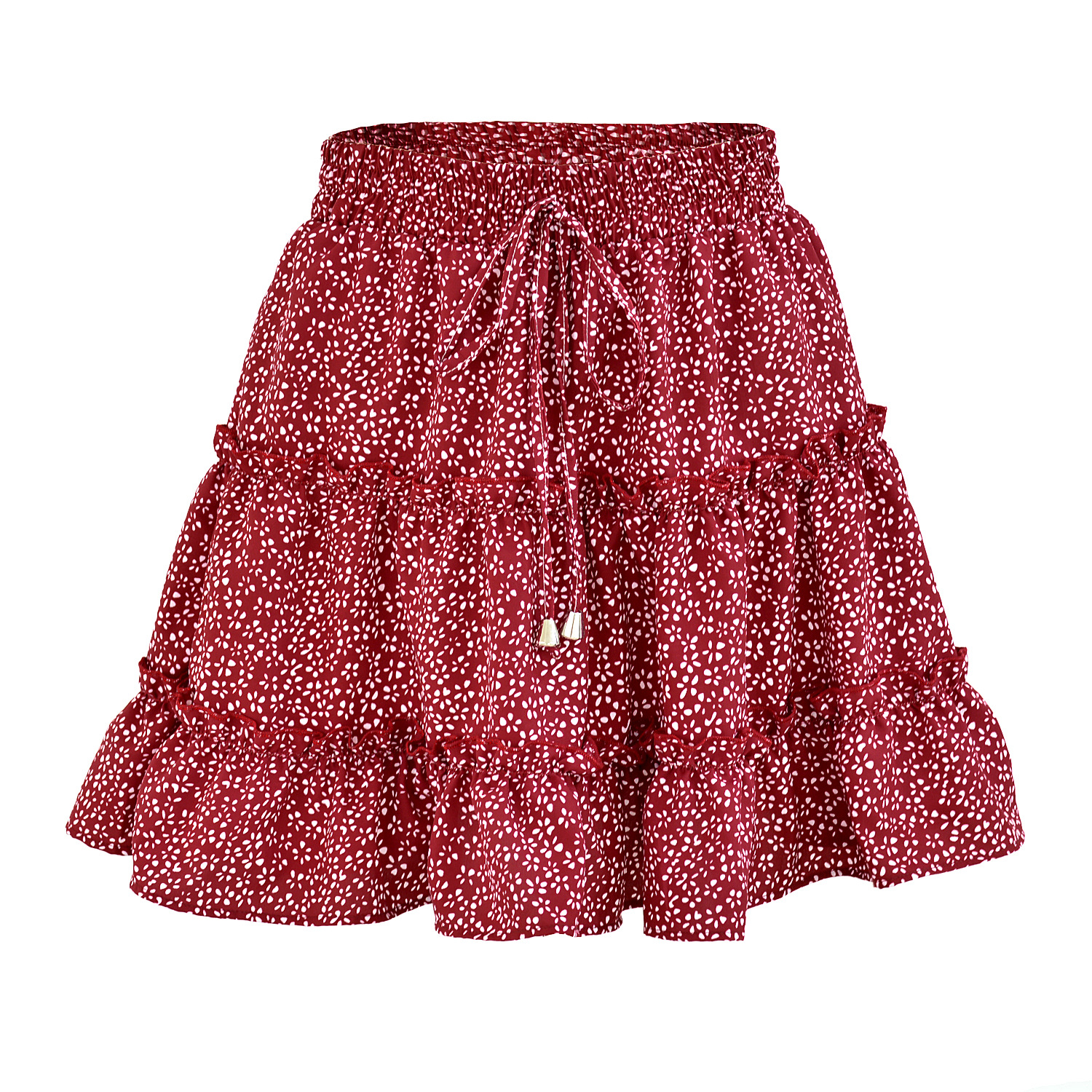 Summer High Waist Ruffled Floral Skirt NSLDY60016