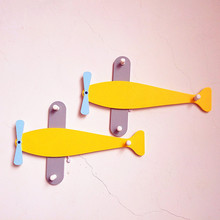 欧式木质飞机挂钩创意家居壁饰挂衣帽钩免钉门后卧室儿童房挂衣钩