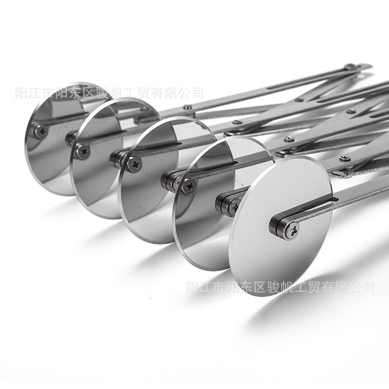 Retráctil multi-rueda Barra de aceite cuchillo de acero inoxidable Barra de aceite cuchillo de hornear herramienta cuchillo de pizza manual de la torta dispensador
