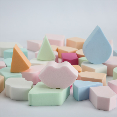 大旗子嘴唇异形粉扑散装小房子粉扑果冻小粉扑非乳胶粉扑泡水变大