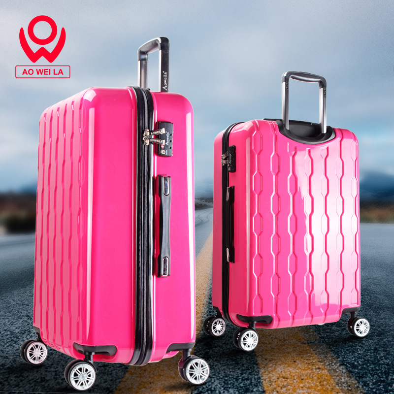 Aoweila/定制20寸防水拉桿箱ABS+PC男女時(shí)尚行李箱耐磨