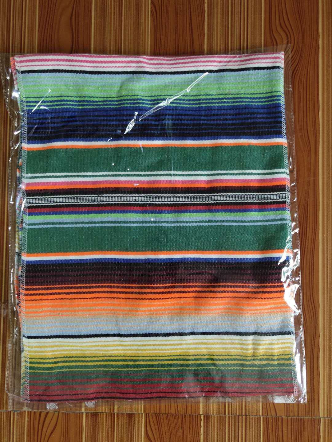 墨西哥桌旗墨西哥毯子派对桌布梭织台布流苏毛毯墨西哥桌布彩条毯详情3