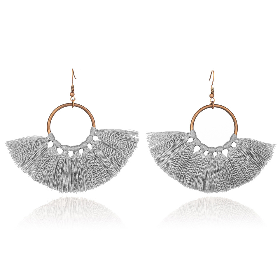 Bohemia Big Circle Tassel  Alloy Earrings display picture 11