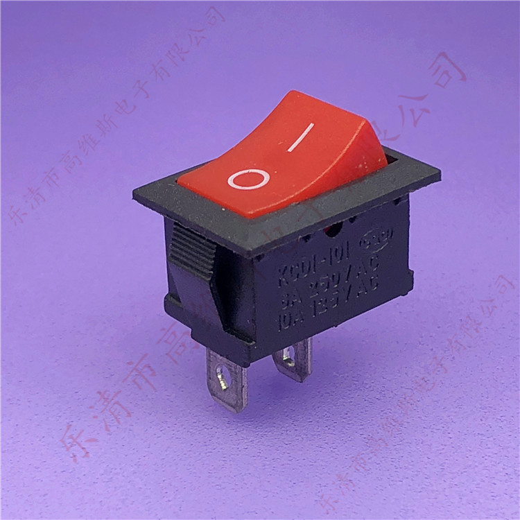 KCD1-101船型开关KCD-11红色2脚微型开关2档翘板船型开关15*21MM