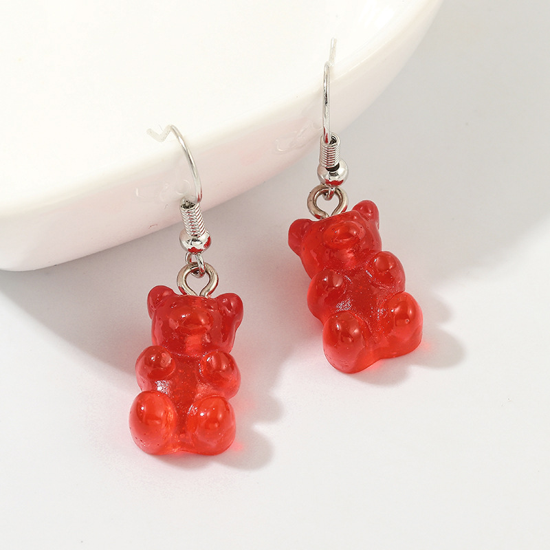 New Earrings Creative Jelly Series Color Bear Earrings Fashion Earrings display picture 2