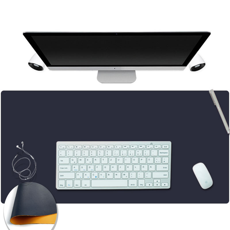 源头厂货办公垫皮革PU纯色空白双面笔记本垫可定制大号超大鼠标垫