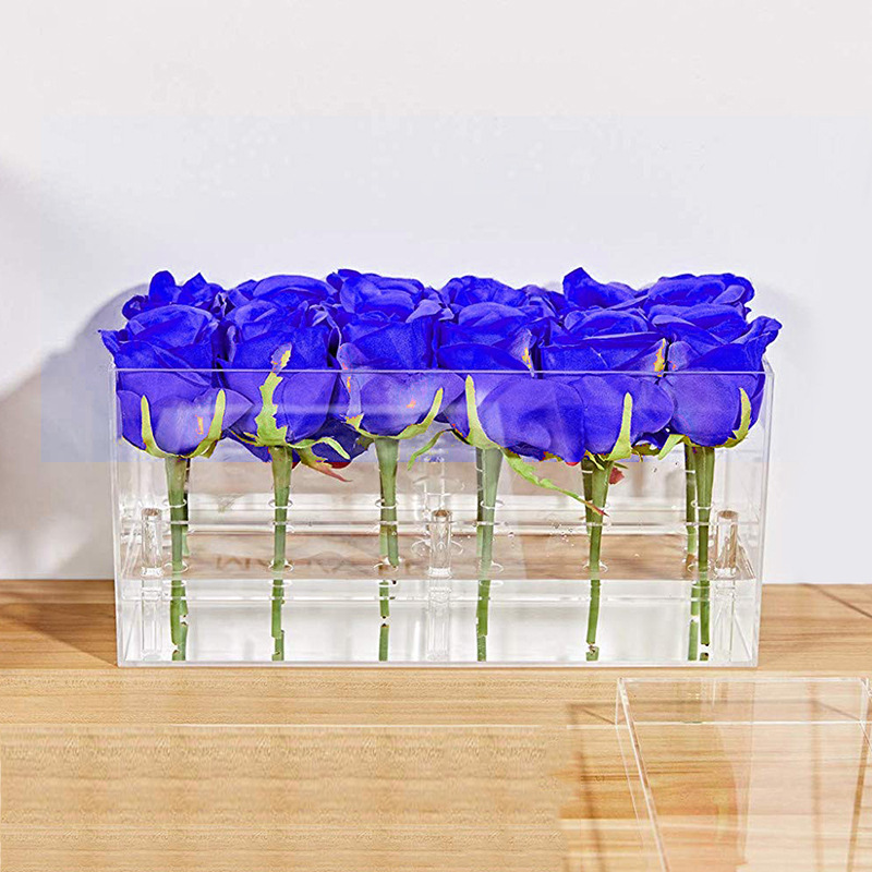 亚克力花盒 鲜花展示架  收纳盒  透明 12孔