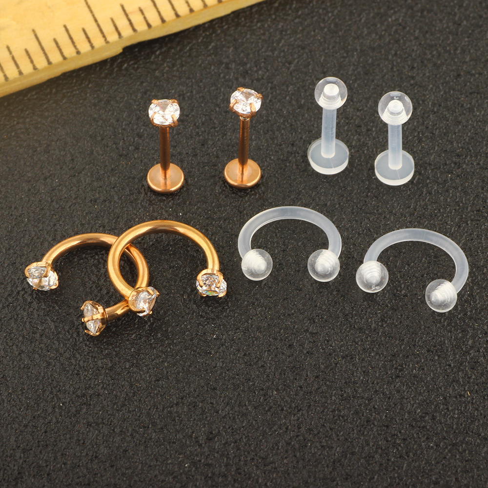 Labret piercing jewelry detail image
