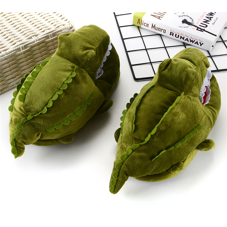 Neue Krokodil-Hausschuhe für den täglichen Bedarf im Winter, Plüsch-Hausschuhe für Paare, rutschfeste All-Inclusive-Hausschuhe für Erwachsene_voghion.com