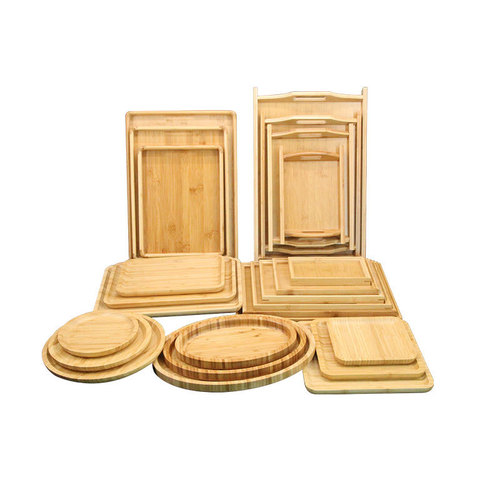 Rectangular Japanese style bamboo solid wood hotel restaurant pastry tea tray water cup commercial end plate household bamboo wooden tray