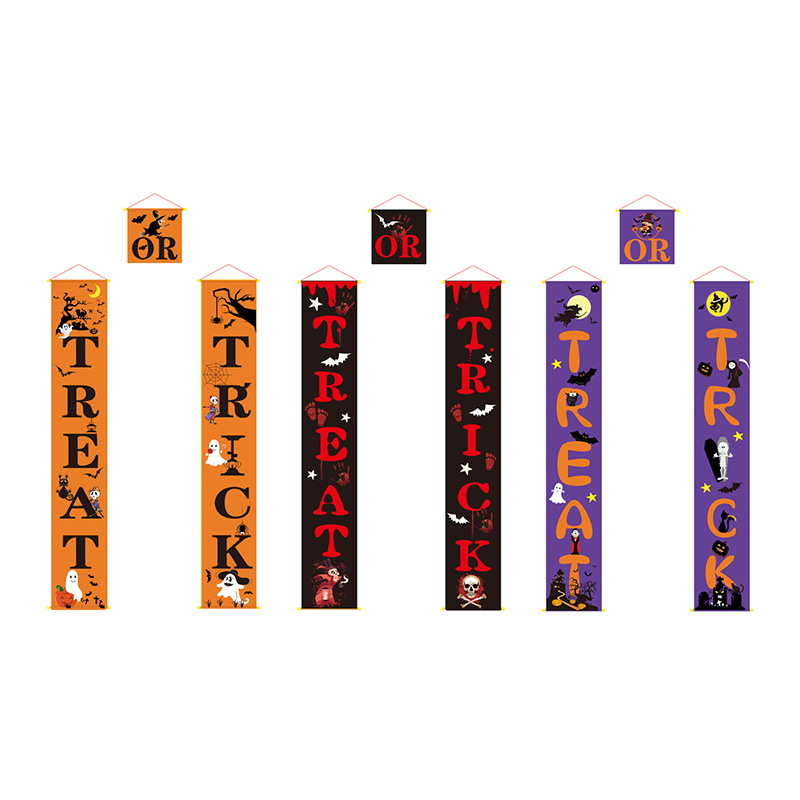 Transfronterizo de Halloween de Navidad puerta cortina pareado banner de tres piezas de suministros de fiesta ventas directas de la fábrica