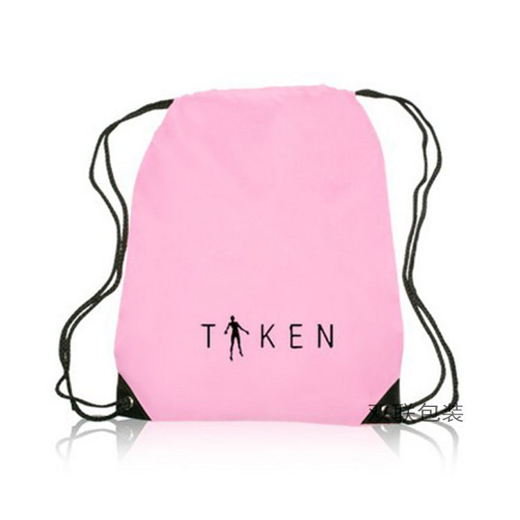 定做涤纶420D束口拉绳袋 防水马拉松赛事袋 尼龙拉链收纳双肩背包