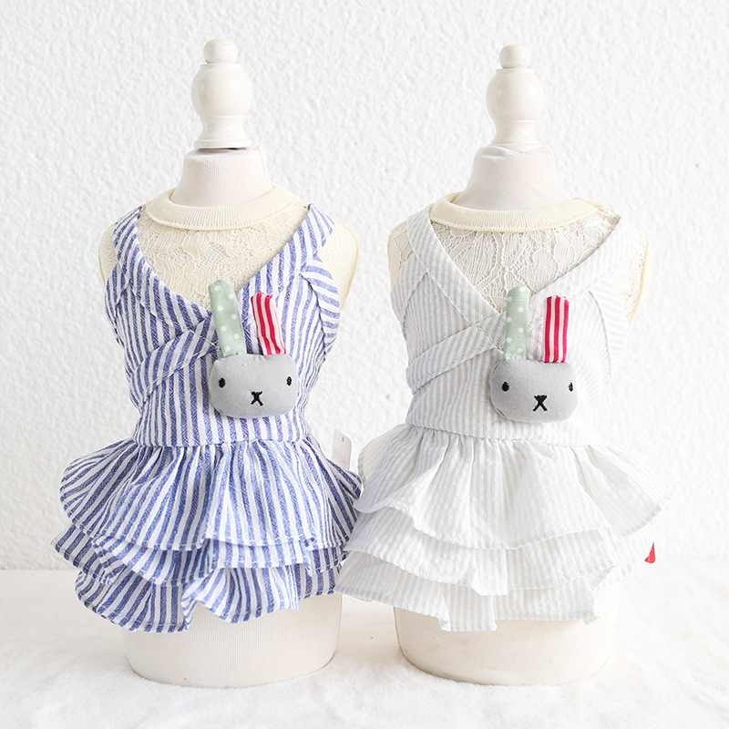 蕾丝兔条纹蛋糕裙