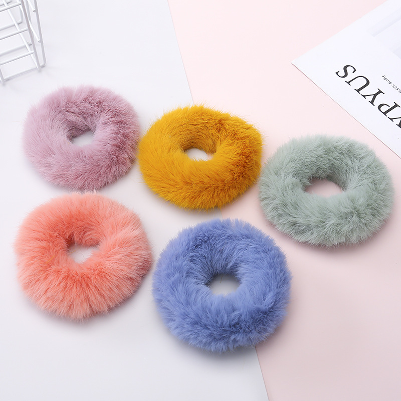 Simple Style Solid Color Mink Hair Hair Tie display picture 3