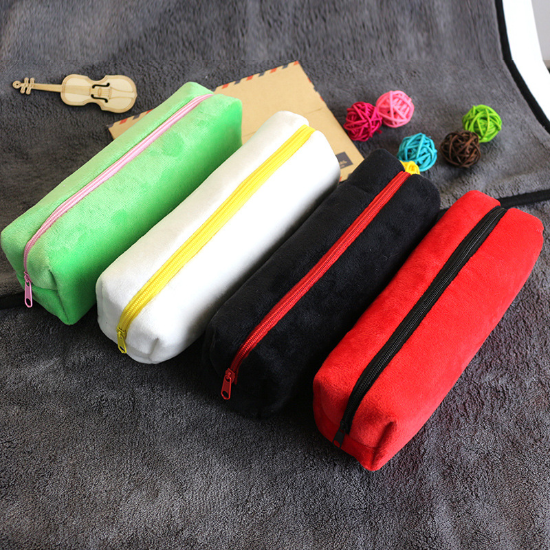 Pencil bag Stationery bags Pencil case fresh lovely student Plush Pencil bag Hearts Simplicity Cosmetic Bag Storage bag