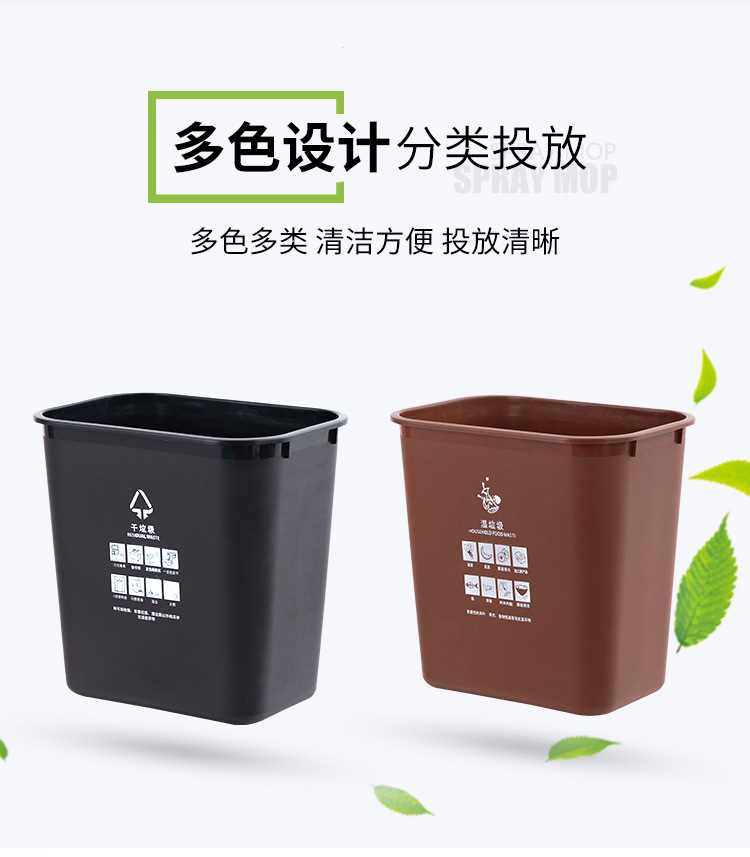 无盖单桶垃圾桶 街道走廊户外厨房客厅
