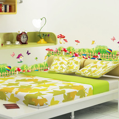 牆貼批發清新蝴蝶花柵欄踢腳線腰線貼客廳牆角裝飾牆貼畫 無OPP袋