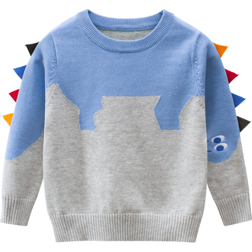 27kids Korean children's clothing wholesale 2024 boys autumn clothing children's sweaters small children's tops baby clothes dinosaur