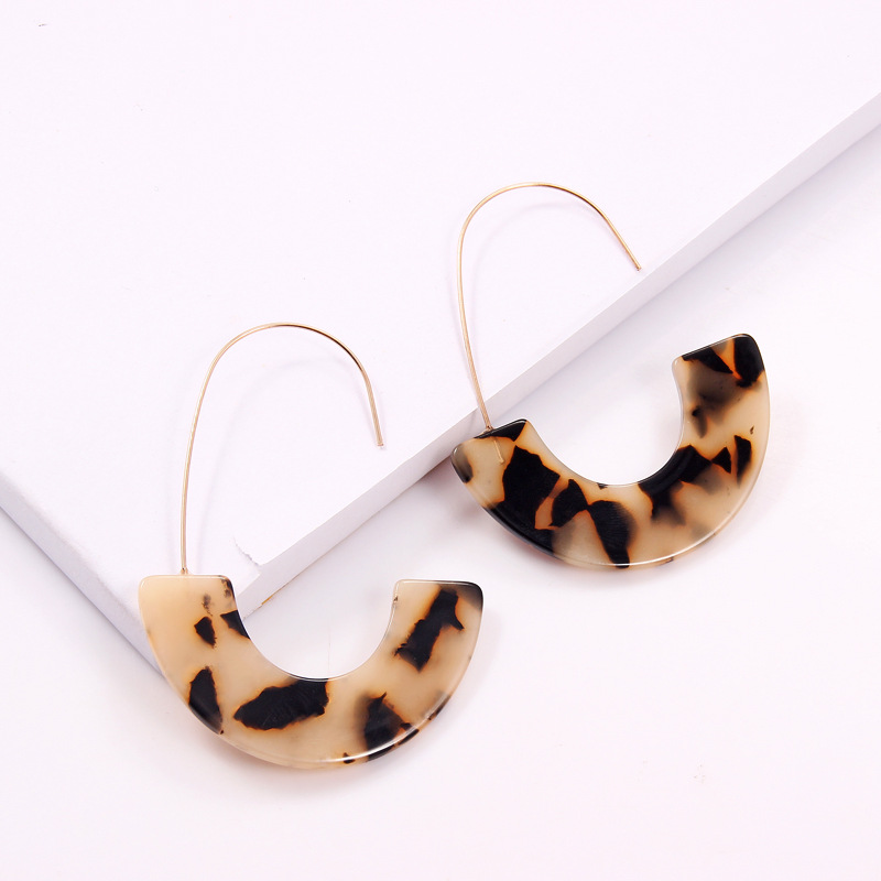 fashion leopard print tortoiseshell acrylic Ushaped earringspicture16
