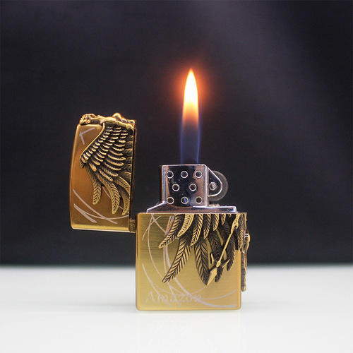 Wholesale Liberty God of War Patch Lighter Z1050 Amazon Goddess Open Flame Grinding Wheel Lighter