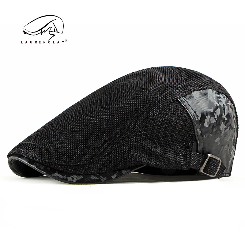 La primavera y el verano hueco de malla boina casual de los hombres de moda coreana enarboló el casquillo de las mujeres sombrero delantero sombrero de moda juvenil